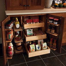 Pull Down Spice Rack - Homecrest Cabinetry